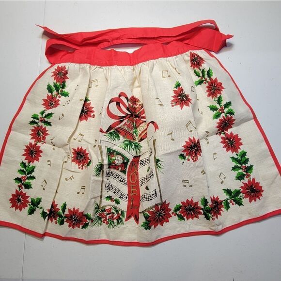 Christmas Holiday Vintage Waist Apron Hostess Wear - Picture 6 of 7